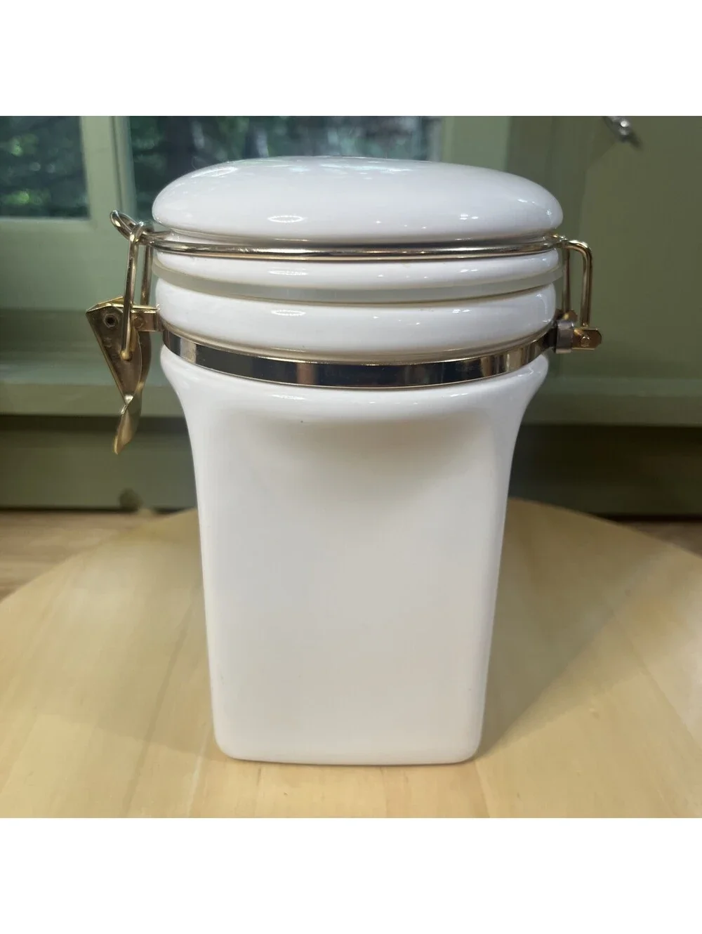 Gevalia Kaffe Royal White Gold Ceramic 1 lb Coffee Jar Canister Sweden Vintage